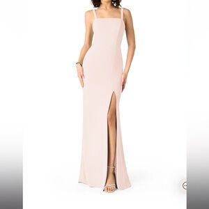 Azazie blush pink long formal dress